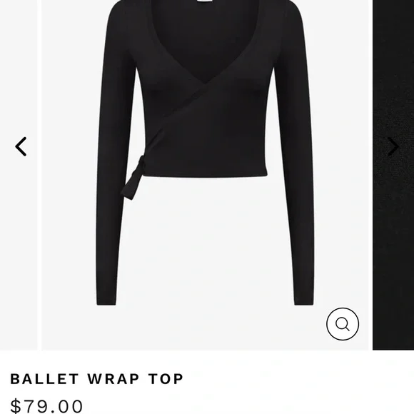 NWT CSB Black Ballet Wrap Top - Picture 4 of 8